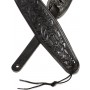 LEVY'S PM44T03 Wide Paisley Pattern Leather Black 3" Guitar Strap