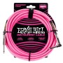 Ernie Ball 6078 Braided Angled Neon Pink 3.00m Καλώδιο οργάνου