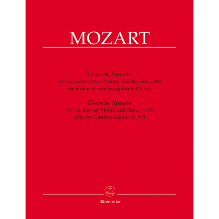 Barenreiter Mozart - Grande Sonate [Clarinet  Violin  Piano] Βιβλίο