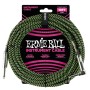 Ernie Ball 6077 Braided Angled Black/Green 3.00m Καλώδιο οργάνου